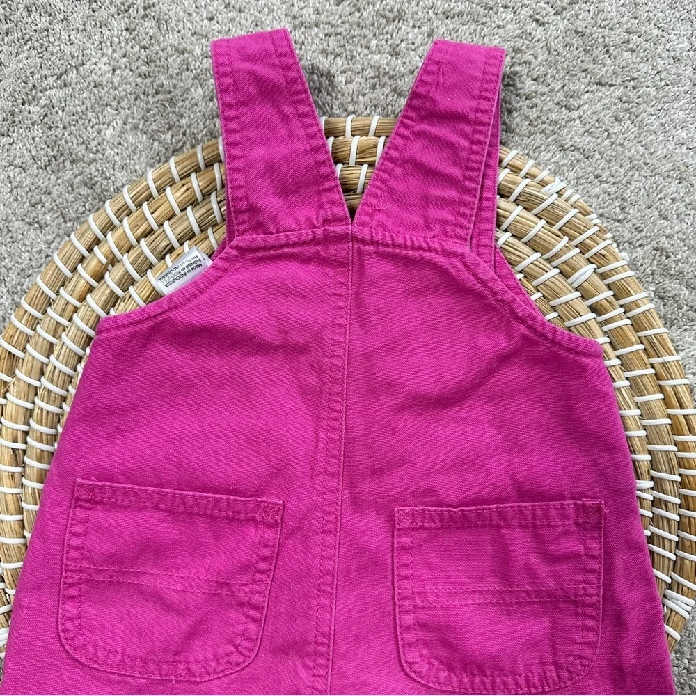 Carhartt Infant Baby Girl Bib Shortall Romper in Hot Pink Size 9M